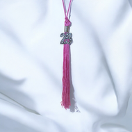 2025 HOT PINK tassel with Silver BLING Charm 2025