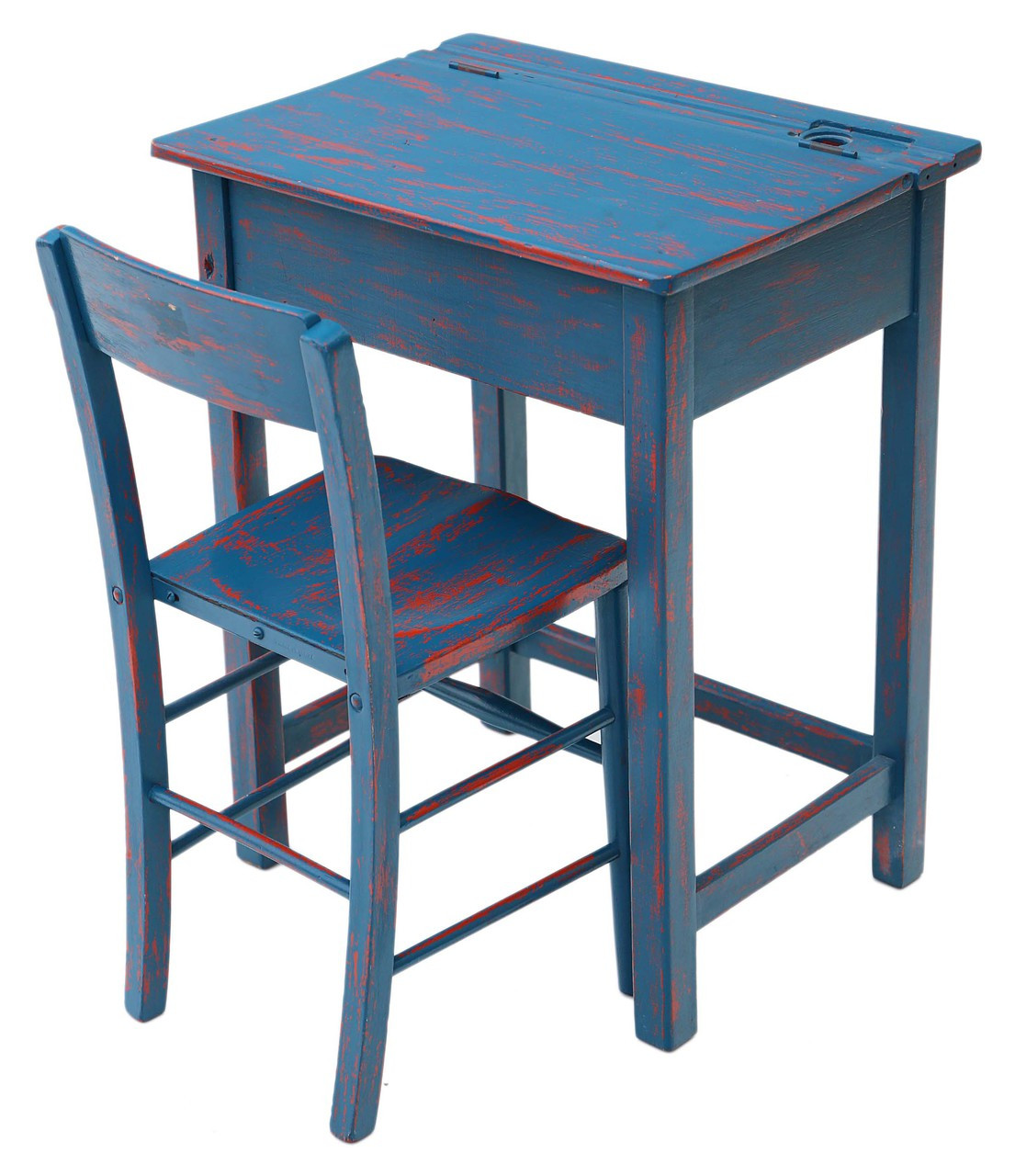 Antique Retro Shabby Chic Painted School Desk And Chair Prior