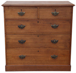 Antique Victorian C1880 oak chest of drawers