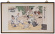 Large framed oriental watercolour caricature painting