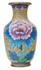 Antique mid 20th Century Chinese cloisonne vase