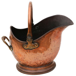 Antique quality Victorian copper brass coal scuttle box