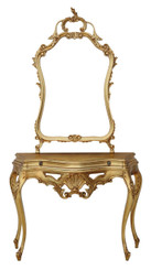 Antique reproduction giltwood console table side occasional and mirror