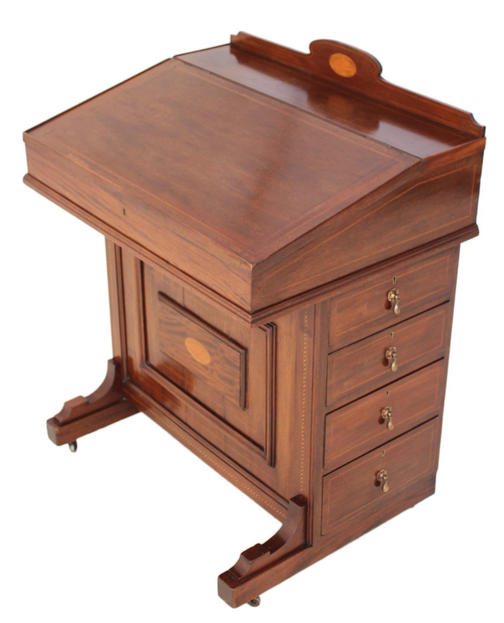 Antique 19c Victorian Mahogany Davenport Writing Table Desk
