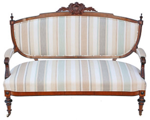 Antique quality Victorian C1880 burr walnut Aesthetic sofa