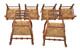 Antique set of 6 (4+2) Victorian Lancashire elm kitchen dining chairs