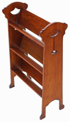 Antique quality Art Nouveau walnut book trough or bookcase C1910