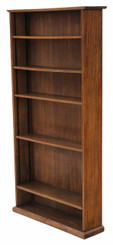 Antique quality large adjustable oak bookcase C1920