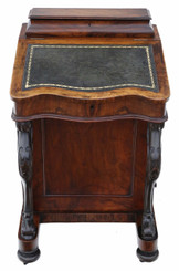 Antique quality Victorian C1880 figured walnut davenport writing table desk