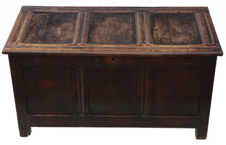 Antique 18th Century oak coffer or mule chest