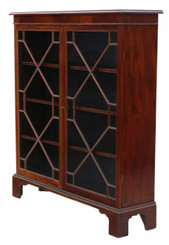 Antique fine quality Georgian revival mahogany glazed bookcase