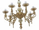 Antique Vintage 6 lamp / arm ormolu brass onyx chandelier FREE DELIVERY