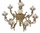Antique Vintage 6 lamp / arm ormolu brass onyx chandelier FREE DELIVERY