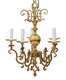 Antique vintage 5 lamp / arm ormolu brass chandelier FREE DELIVERY