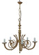 Antique vintage 5 lamp / arm brass ormolu chandelier FREE DELIVERY