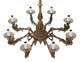 Large antique vintage 8 lamp/ arm ormolu brass chandelier FREE DELIVERY