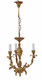 Antique vintage 3 lamp / arm ormolu brass chandelier FREE DELIVERY