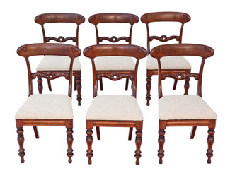Antique fine quality set of 6 William IV mahogany rosewood dining chairs C1835