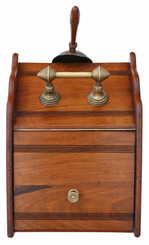 Antique quality walnut coal scuttle box or cabinet C1900