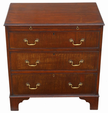Antique small Georgian revival mahogany bachelor's chest of drawers C1910-20