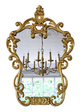 Antique 19th Century large decorative gilt wall mirror