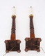 Antique quality pair of carved mahogany standard reading lamps 19th Century