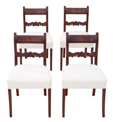 Antique fine quality set of 4 Regency C1825 mahogany dining chairs