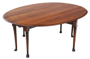 Antique large fine quality oak craftsman made gateleg wake dining table
