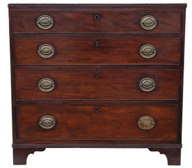 Antique quality Georgian mahogany bachelor's chest of drawers C1820