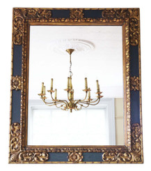 Antique large quality gilt and ebonised wall mirror early 20th Century