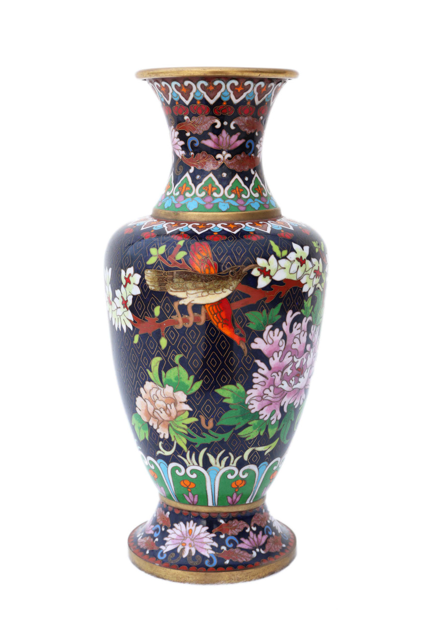 Antique large early-20th Century Oriental cloisonne vase - Prior & Willis  Antiques