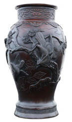 Antique fine quality Japanese bronze vase Meiji period
