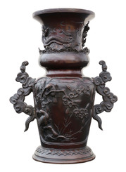 Antique fine quality Japanese bronze vase early Meiji period