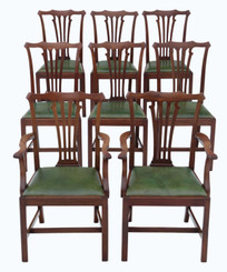 Antique quality set of 8 (6+2) mahogany dining chairs mid-19th Century