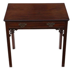 Antique fine quality Georgian C1800 Cuban mahogany writing side table desk