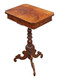 Antique Victorian C1860 burr walnut work side sewing table box