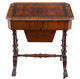 Antique fine quality Victorian C1880 inlaid burr walnut amboyna work side sewing table box Aesthetic