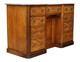 Antique quality Victorian inlaid satin walnut twin pedestal desk writing table C1900