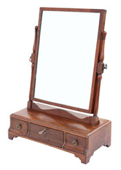 Antique quality Georgian C1820 mahogany dressing table swing mirror