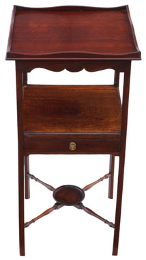Antique quality mahogany washstand bedside table C1810 Georgian nightstand