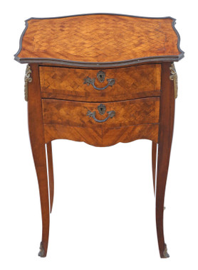 Antique fine quality French parquetry bedside table cupboard or chest C1920