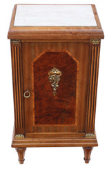 Antique fine quality French Empire style inlaid bedside table cupboard or chest C1920
