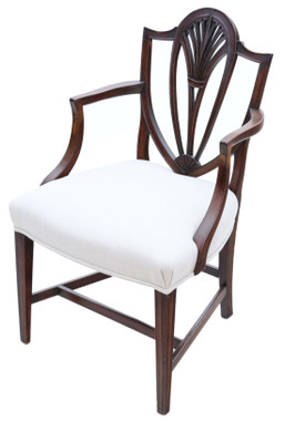 Antique fine quality Georgian mahogany elbow, carver or desk chair C1820