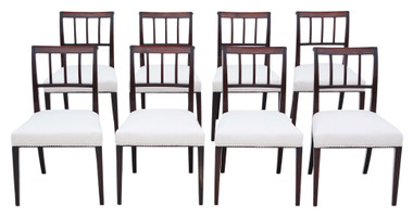 Antique fine quality set of 8 Georgian mahogany dining chairs C1810