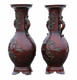 Antique very large pair of fine quality Japanese bronze vases C1910 Meiji Period