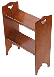 Antique quality Art Nouveau mahogany bookcase book trough stand C1910