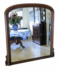 Antique very large fine quality oak wall or overmantle mirror C1870 Victorian
