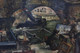 Large oil on canvas Painting Artwork by Pierre Peltier 1927 Vintage Antique Cityscape
