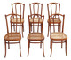 Antique quality set of 6 Victorian Thonet bentwood beech kitchen dining chairs Early 20th Century
