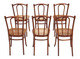 Antique quality set of 6 Victorian Thonet bentwood beech kitchen dining chairs Early 20th Century